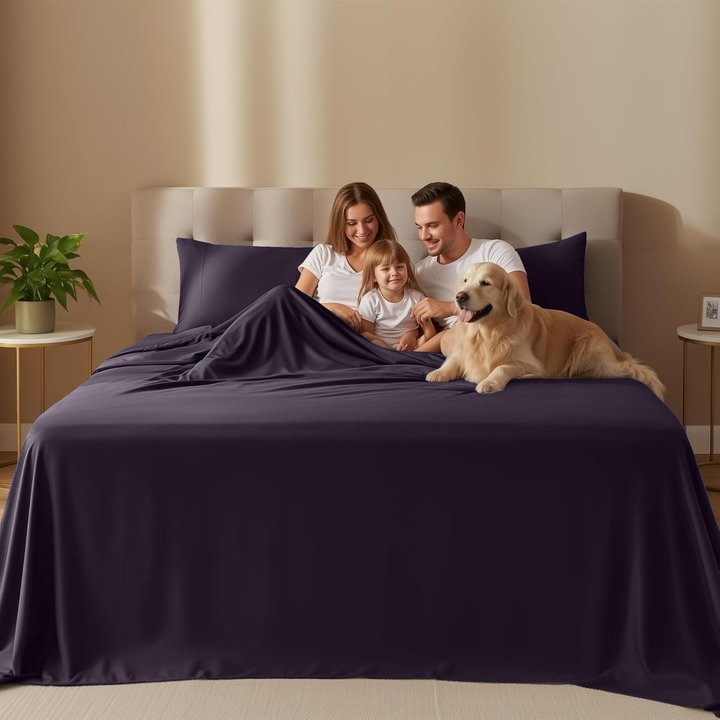 Utopia Bedding Twin Sheet Set - Soft Microfiber 3-Piece Bed Sheets for Twin Size Bed | Dark Purple