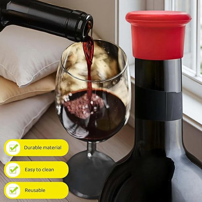 8-Pack Vibrant Silicone Wine Stoppers - Reusable, Airtight Champagne & Beer Bottle Sealer - Leakproof Beverage Savers for Wine, Sparkling Drinks, Soda (Multi-Color)