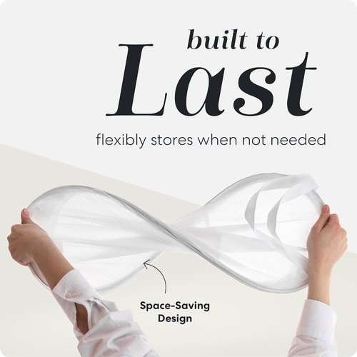 Handy Laundry Collapsible Mesh Pop-Up Hamper - Space-Saving 2-Pack with Wide Opening & Side Pocket | Durable & Breathable (White)