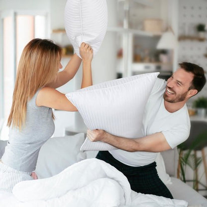 COZSINOOR Goose Down Feather Pillows - Soft 600 TC Cotton Cover | Queen Size Set of 2 for All Sleepers