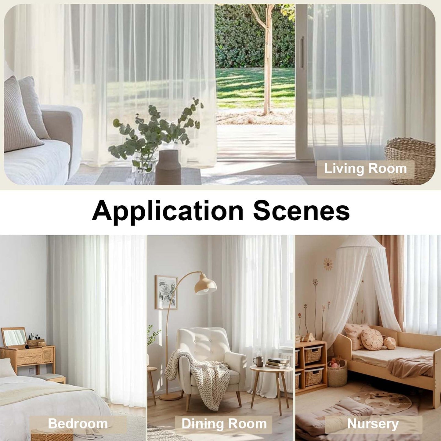 OWENIE Extra Long Sheer Curtains 120 Inches Long, Sheer Curtain, Voile Rod Pocket Panels for Bedroom and Living Room (42 x 120 inches Long, Set of 2, Ivory)