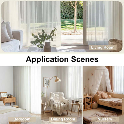 OWENIE Extra Long Sheer Curtains 120 Inches Long, Sheer Curtain, Voile Rod Pocket Panels for Bedroom and Living Room (42 x 120 inches Long, Set of 2, Ivory)