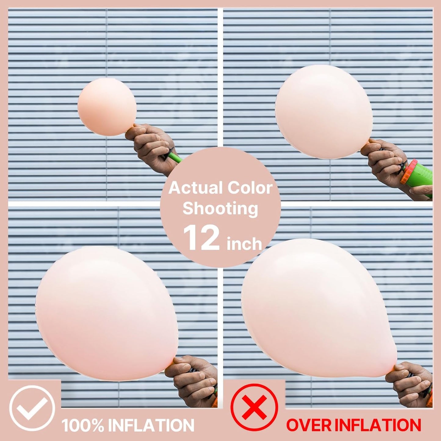 PartyWoo Pastel Orange Balloons - 100 Pcs in Various Sizes for Wedding & Baby Shower Decor | Latex Arch Kit
