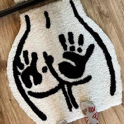 LAKEA Tufted Bathroom Rug - Soft Non-Slip Absorbent Handmade Carpet | 23.6x21.7 Inch Handprint Design