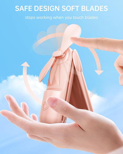 Skiennix Mini Handheld Fan - USB Rechargeable Portable Fan with 2000 mAh Battery | 3 Adjustable Speeds