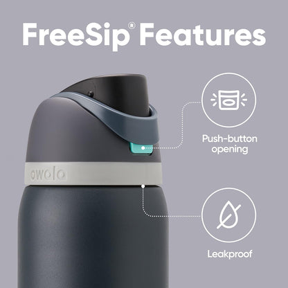 Owala FreeSip Insulated Stainless Steel Water Bottle - 40 oz BPA-Free | Ideal for Sports, Travel & School - Foggy Tide