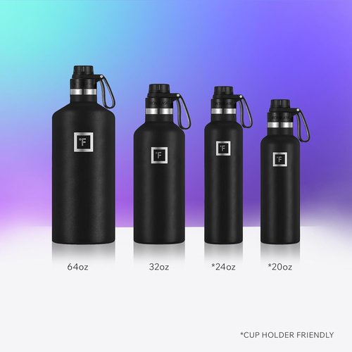 IRON °FLASK Insulated Stainless Steel Water Bottle - 24 oz Camping & Hiking Flask - Aurora Color