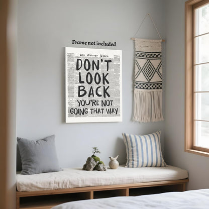 Vintage Newspaper Wall Art - Motivational Quote Poster | Black and White Inspirational Canvas Print 8x12