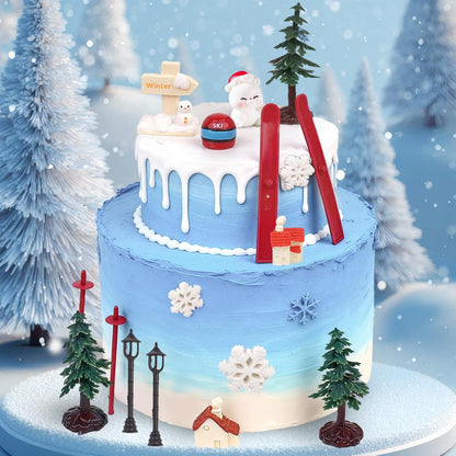 Skiennix 23PCS Ski-Themed Cake Decoration Set - Perfect Birthday Party Toppers & Supplies