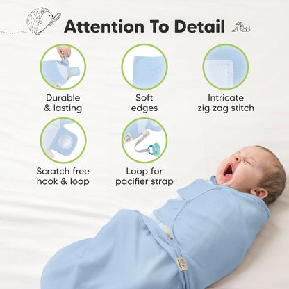 Skiennix Organic Baby Swaddle Sleep Sacks - Soft & Snug for Newborns 0-3 Months | ABC Land Cloud Design