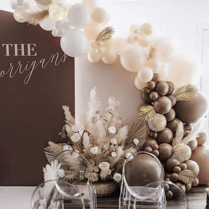 PartyWoo Dark Brown Balloons - 50pcs 12 Inch Latex Helium Balloons for Fall-Themed Celebrations
