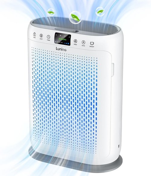 LUNINO H13 HEPA Air Purifier - Large Room Coverage Up to 2400 Sq. Ft. | PM 2.5 Display & Aromatherapy