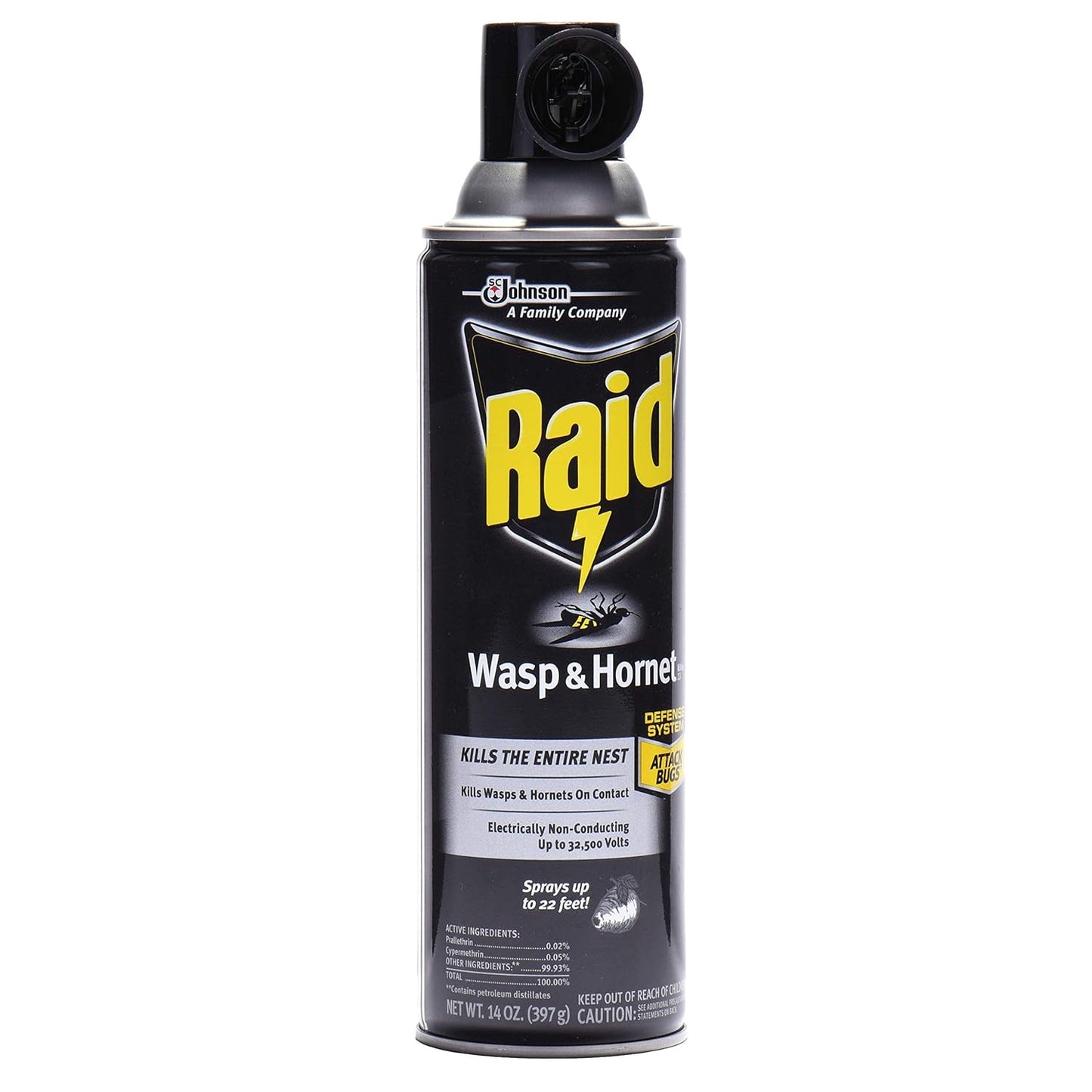 Raid Wasp Hornet Killer Spray - Powerful Insecticide for Fast Action | 14 Ounce (Pack of 4)