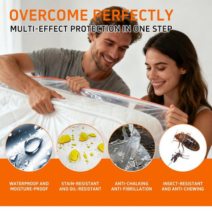 Gooo&Ma 6Mil Thicken Mattress Bag for Moving, Waterproof Zippered Mattress Cover for Storage, Reusable Plastic Encasement, Tear Proof Dust Proof Protection (Orange, Twin)