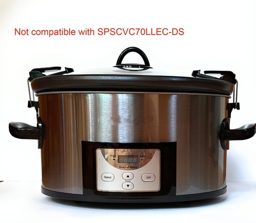 7qt oval glass lid compatible with Crockpot Hamilton Beach Black-Decker slow cooker