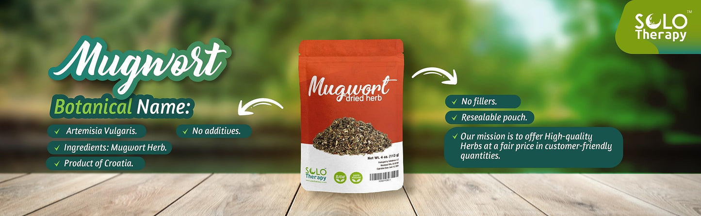 Mugwort Dried Herb | Artemisia Vulgaris c/s | Herbal Tea in Resealable Bag | 4 oz | Product From Croatia | Packaged In The USA (4 oz)