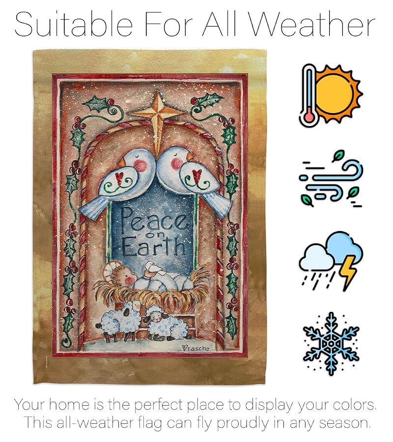 Nativity Doves Flag Wall Banner - 28x40 In House Flag for Indoor/Outdoor Decor