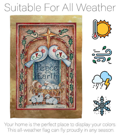 Nativity Doves Flag Wall Banner - 28x40 In House Flag for Indoor/Outdoor Decor
