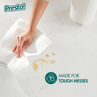 Presto! Ultra-Strong Premium Paper Towels - Flex-a-Size, 158 Sheets per Huge Roll | 12 Rolls (2 Packs of 6)