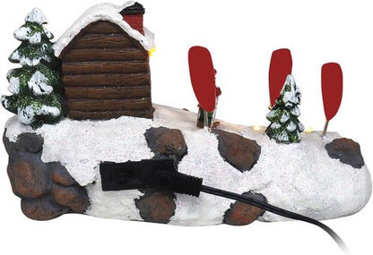 Christmas Village Pre-Lit Tabletop Ski Down The Mountain | Perfect Indoor Home Decoration