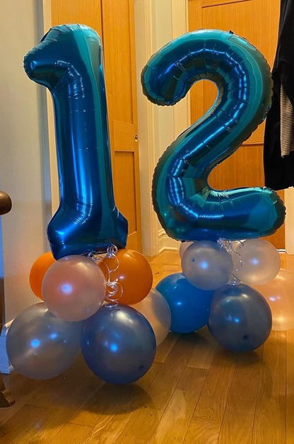 Blue One 1st Birthday Balloon - 40 Inch Giant Navy Number 1 Decoration for Boys & Toddlers