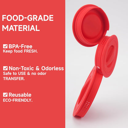 Silicone Lids by Pyrex - Food-Grade Replacement Lids for 1, 2 & 4 Cup Measuring Cups | Red, Microwave & Dishwasher Safe - 3 Pack