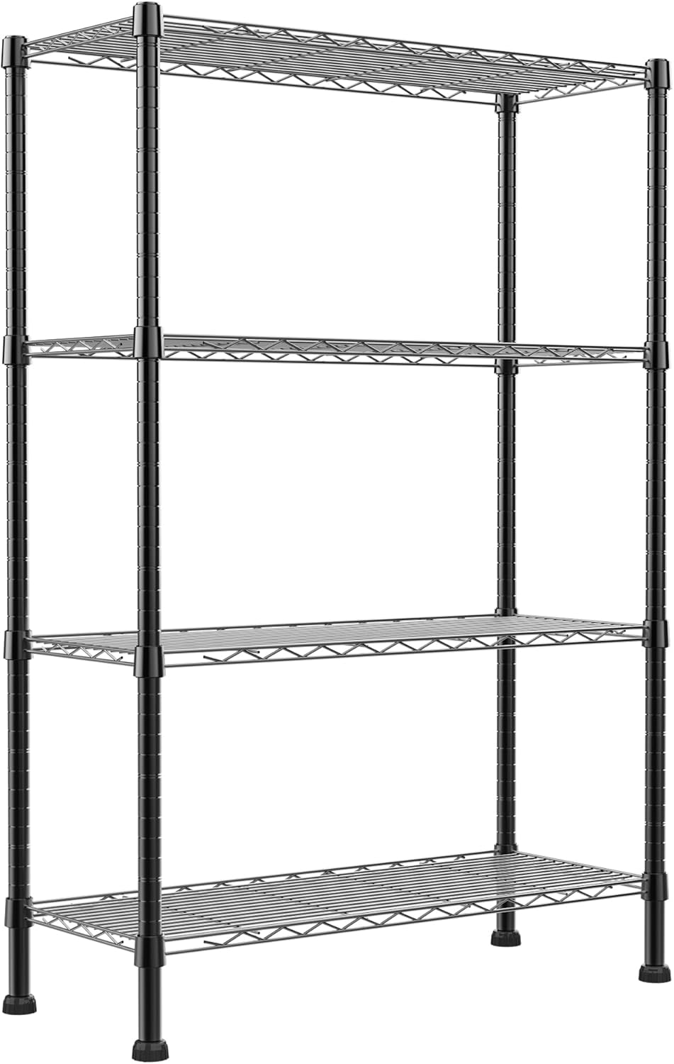 Regiller 4-Wire Metal Storage Rack - Adjustable Shelves for Laundry, Bathroom & Kitchen | Black, 14.1" D x 30" W x 54" H