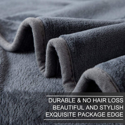 Skiennix Fleece Blanket - Premium Lightweight Anti-Static Throw for Queen/Full Size Bed | 90" x 90" Dark Gray