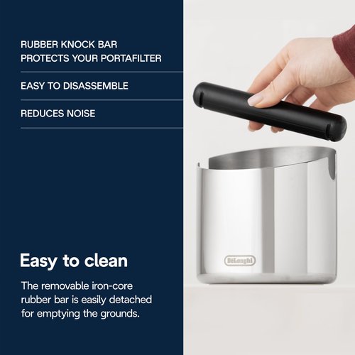 De'Longhi Large Easy Clean Knock Box, Stainless Steel