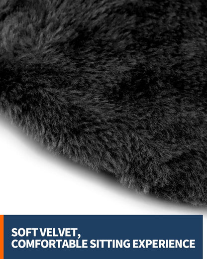 Skiennix Microfiber Toilet Lid Cover - Soft Velvet, Absorbent & Machine Washable | Fits Most Lids (Black)