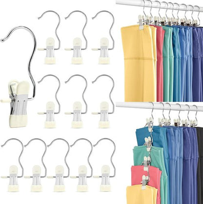 HOUSE DAY Black Velvet Hangers - 60P Set with 20P Leggings Organizer Clips - Premium Quality