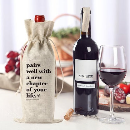 Funny New Chapter Wine Bag Card Set Coworker Leaving Gifts for Women Men Farewell Gifts for Coworkers Goodbye gifts for Friends Retirement Going Away Card for Coworker
