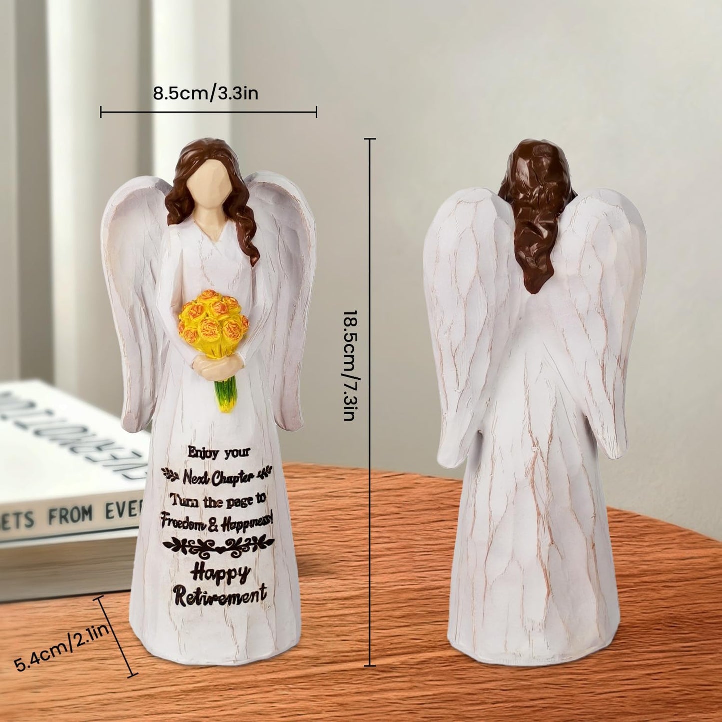 Regine Switzerland Retirement Gifts for Women - Hand-Painted 7.3" Resin Angel Figurine for Nurses & Teachers