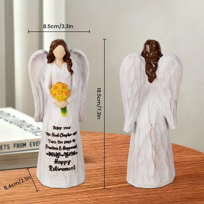 Regine Switzerland Retirement Gifts for Women - Hand-Painted 7.3" Resin Angel Figurine for Nurses & Teachers