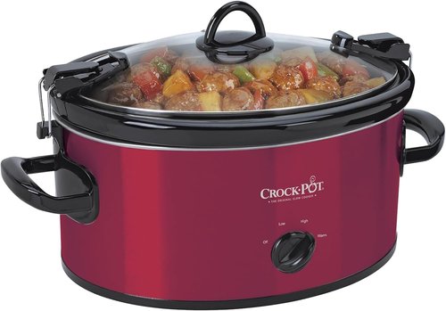 Crock-Pot 6-Quart Manual Portable Slow Cooker - Red Cook & Carry Design for Easy Transport