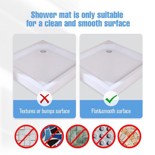 Shower Mat Non-Slip Bath Mat for Tub and Shower Stall,236 Suction Cups with Drain Holes, Quick Dry Machine Washable, Extra Grip for Stand Up Showers, Bathroom Essentials 24x24 Inch(Black)