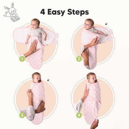 Skiennix Organic Baby Swaddle Sleep Sacks - Soft & Snug for Newborns 3-6 Months | Blossom, Large