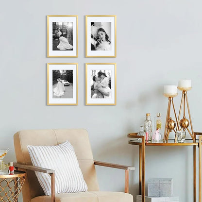 Upsimples A3 Picture Frame - Elegant Gold Wall Hanging Frame for 8.3x11.7 or 11.7x16.5 Photos | 1 Pack