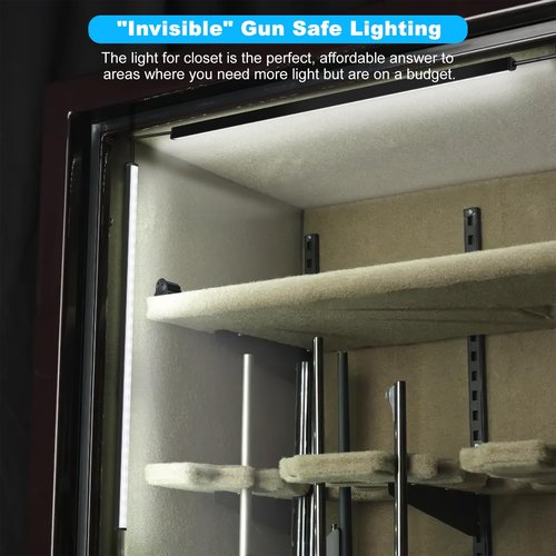 JUSJUBR Gun Safe Light Kit - Door Activated LED Lights, 6 PCS x 12 Inch for Inside Cabinets, Cold White 6000K