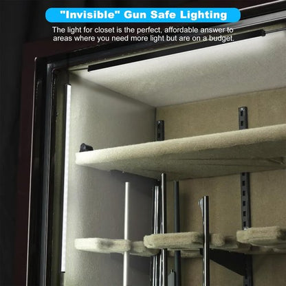 JUSJUBR Gun Safe Light Kit - Door Activated LED Lights, 6 PCS x 12 Inch for Inside Cabinets, Cold White 6000K