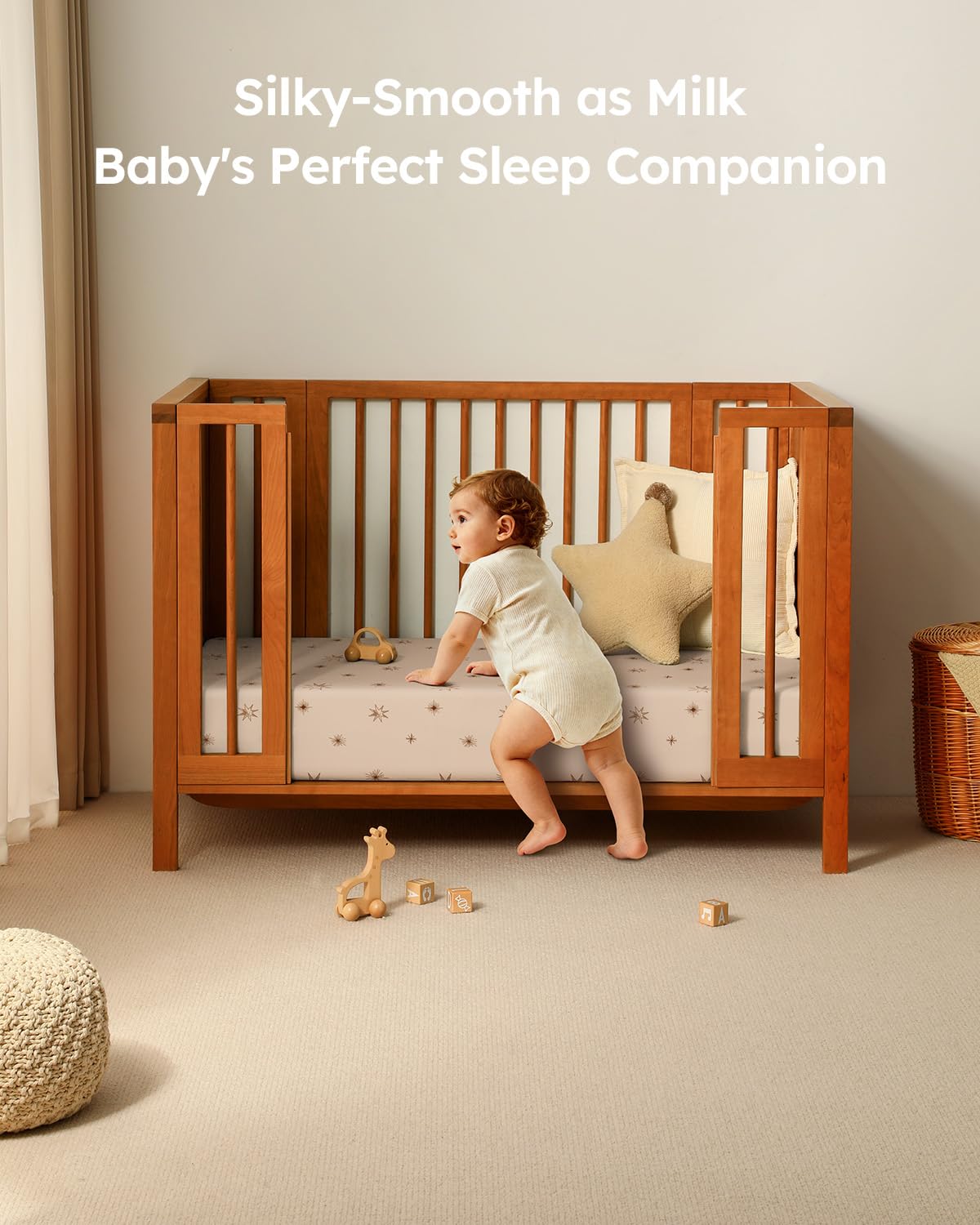 Unnivoll Fitted Baby Crib Sheets - Soft Microfiber 3-Pack for Standard Crib & Toddler Mattress | Neutral Colors 28x52x8in