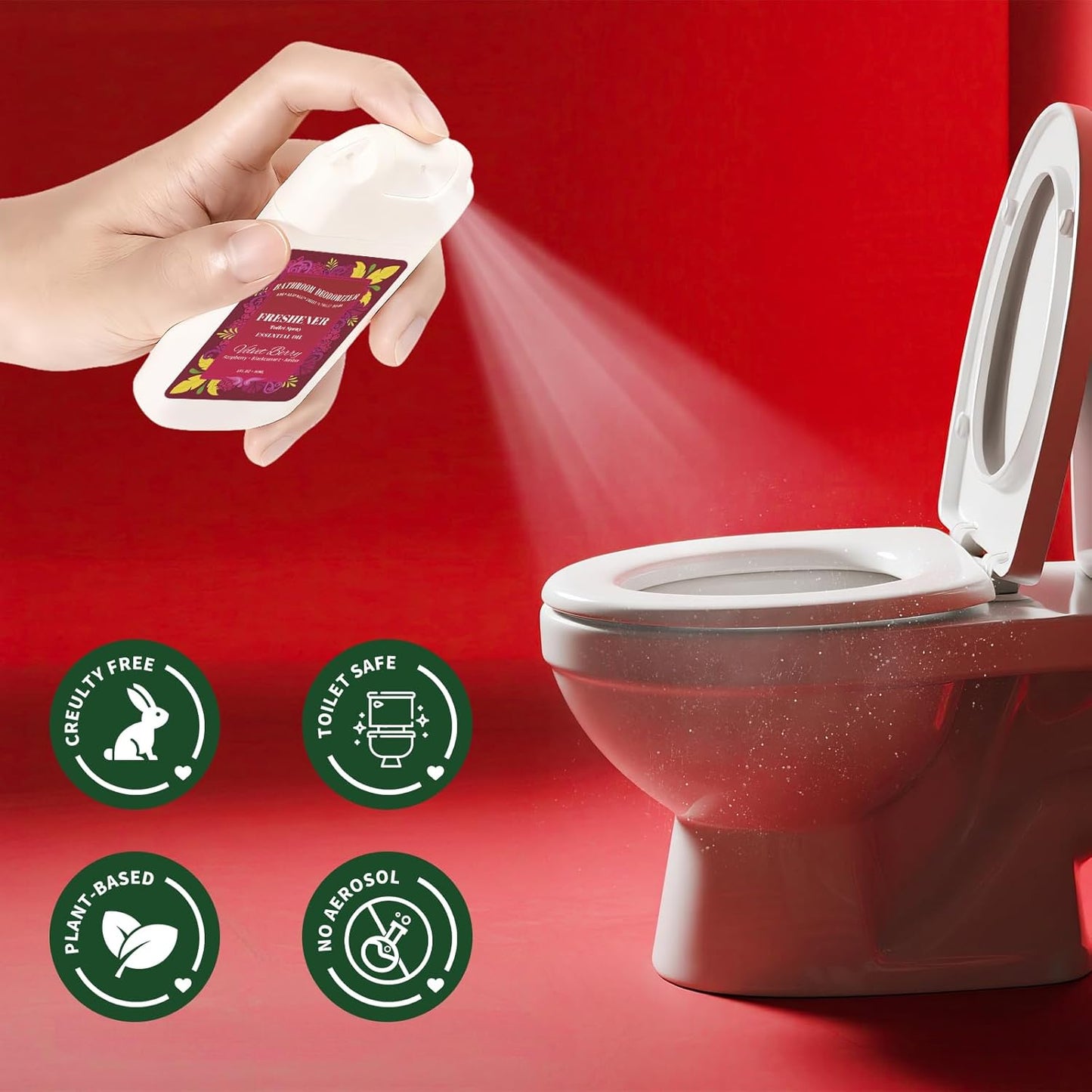 Skiennix Travel Size Toilet Spray - 2 Pack Air Freshener for Bathroom Deodorizer | Cedar & Berry Scent