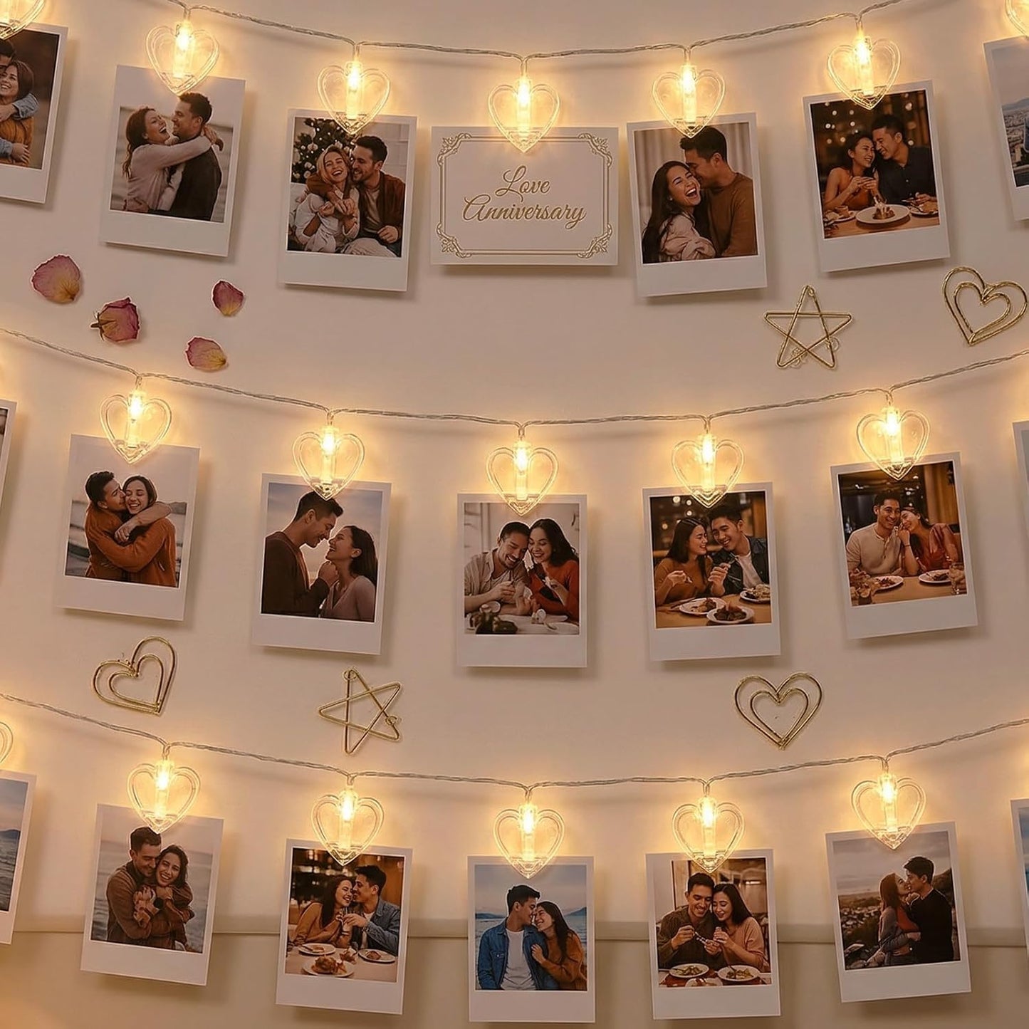 Skiennix 20 Photo String Lights - 9.85Ft Clear Clips for Indoor/Outdoor Decor | Perfect for Weddings & Parties