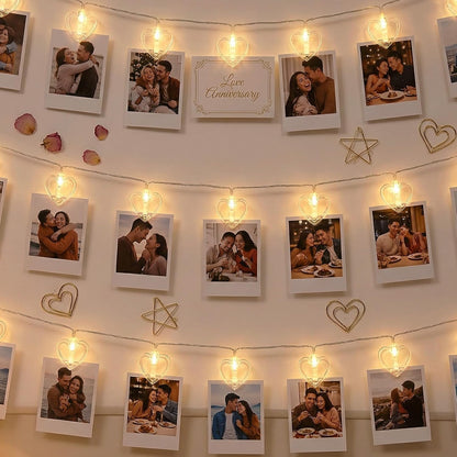 Skiennix 20 Photo String Lights - 9.85Ft Clear Clips for Indoor/Outdoor Decor | Perfect for Weddings & Parties