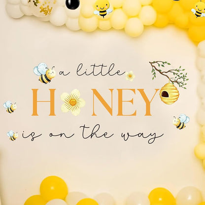 Bee Baby Shower Backdrop Decal Sign - Honey Theme Nursery Wall Decoration