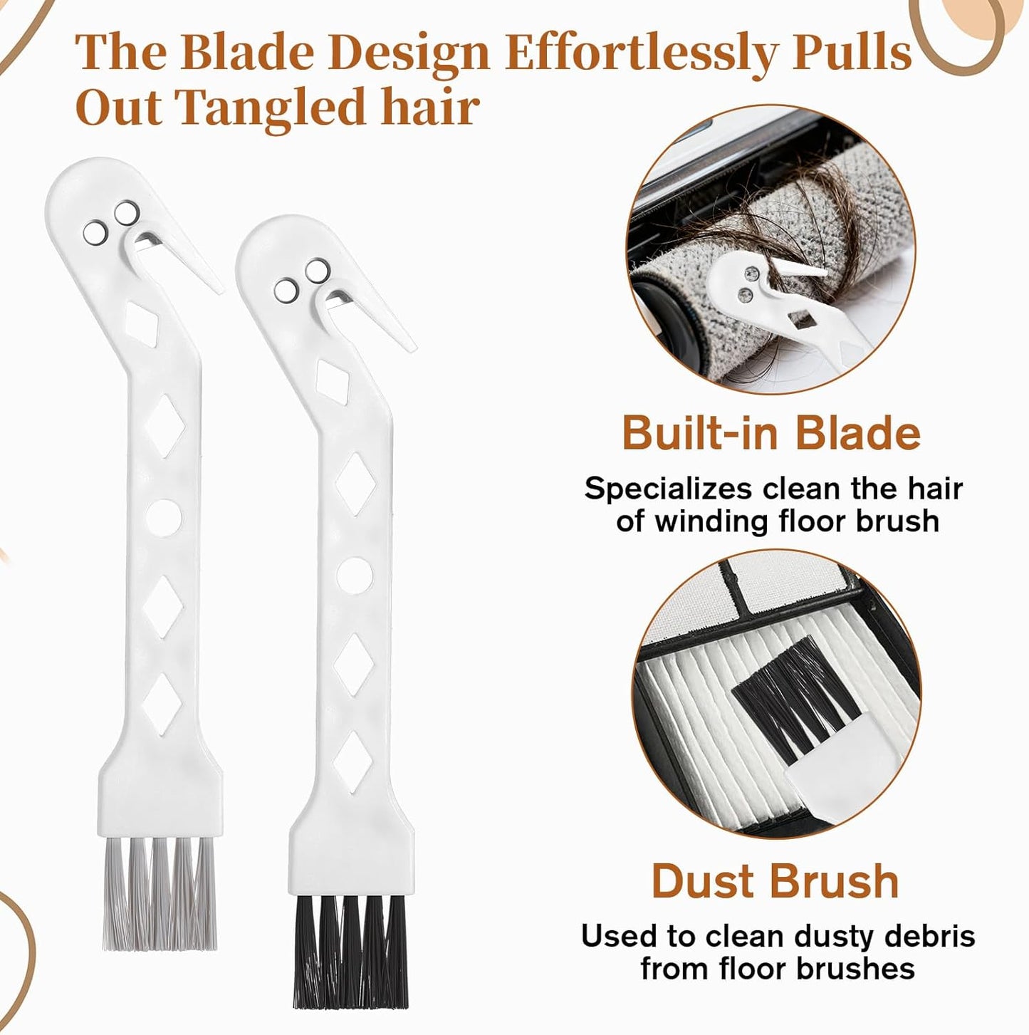 Skiennix Handheld Vacuum Cleaner Brush - 2-in-1 Universal Dust Tool for Robot Sweepers | 4 PCS Set