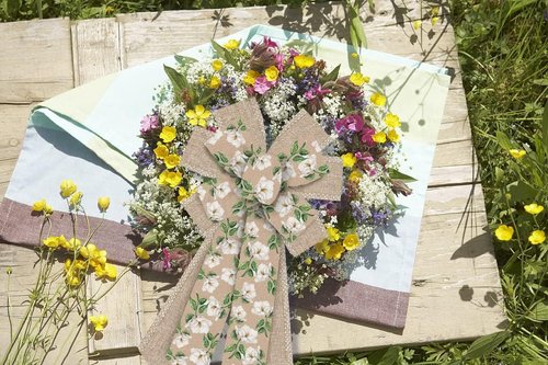 Hying Large Spring Bow - Burlap White Magnolia Flower Bow for Front Door | Perfect for Indoor & Outdoor Decor