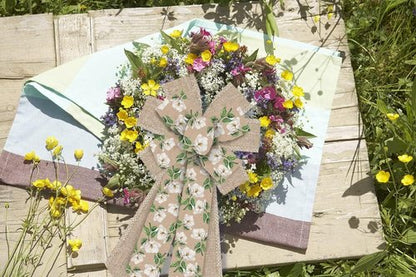Hying Large Spring Bow - Burlap White Magnolia Flower Bow for Front Door | Perfect for Indoor & Outdoor Decor