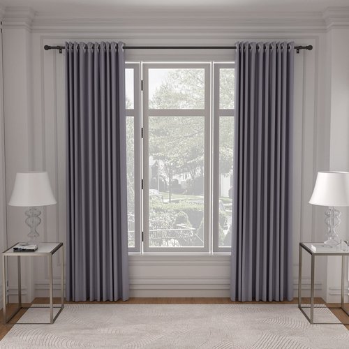 SMODBRODRE Black Curtain Rods for Window 28 to 48, 5/8 inch Small Decorative Curtain Rod Set with Brackets
