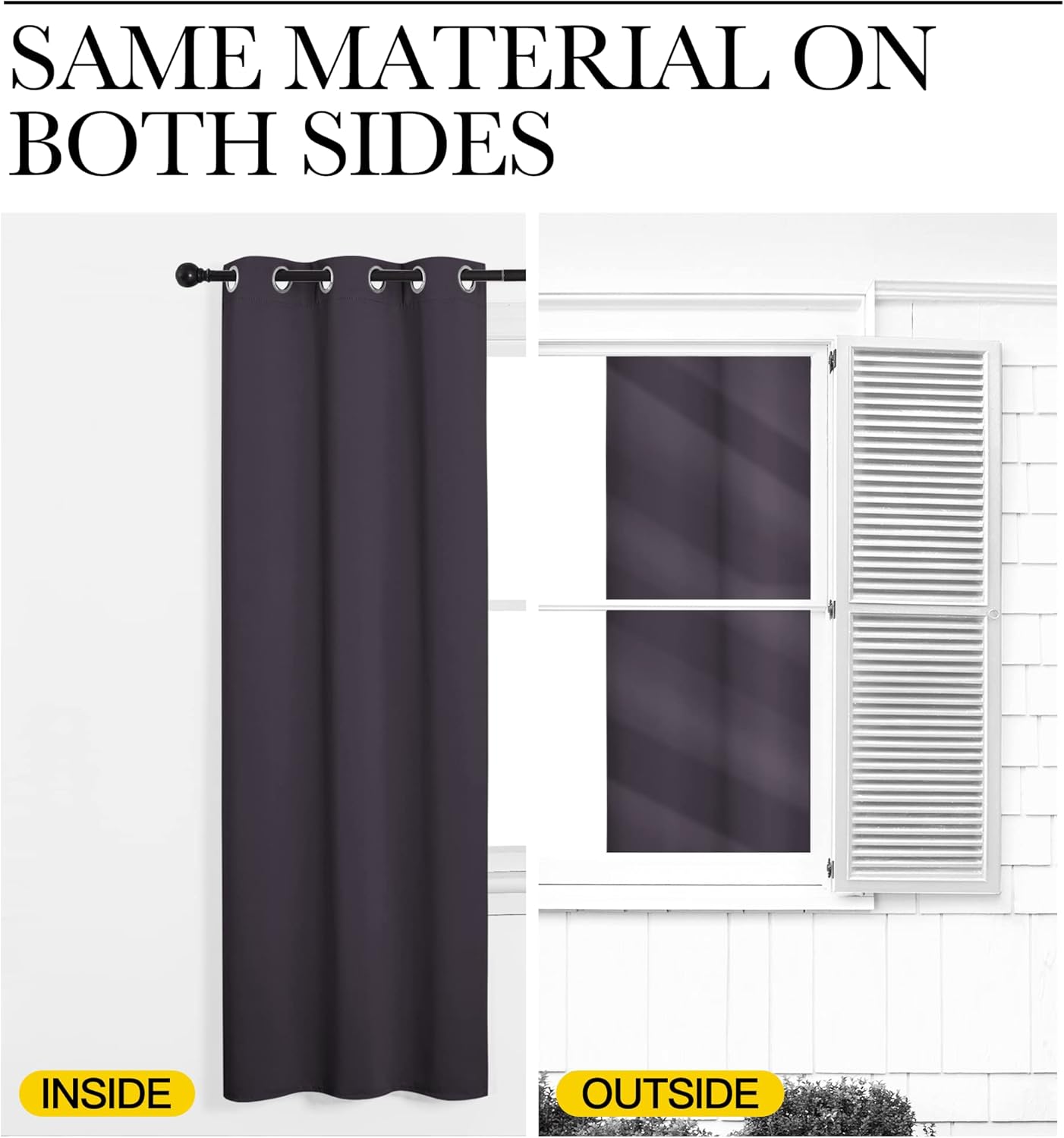 NICETOWN Greyish Purple Blackout Curtains - Thermal Insulated Drapes for Living Room | 68" Length, 2 Panels, 55" Wide